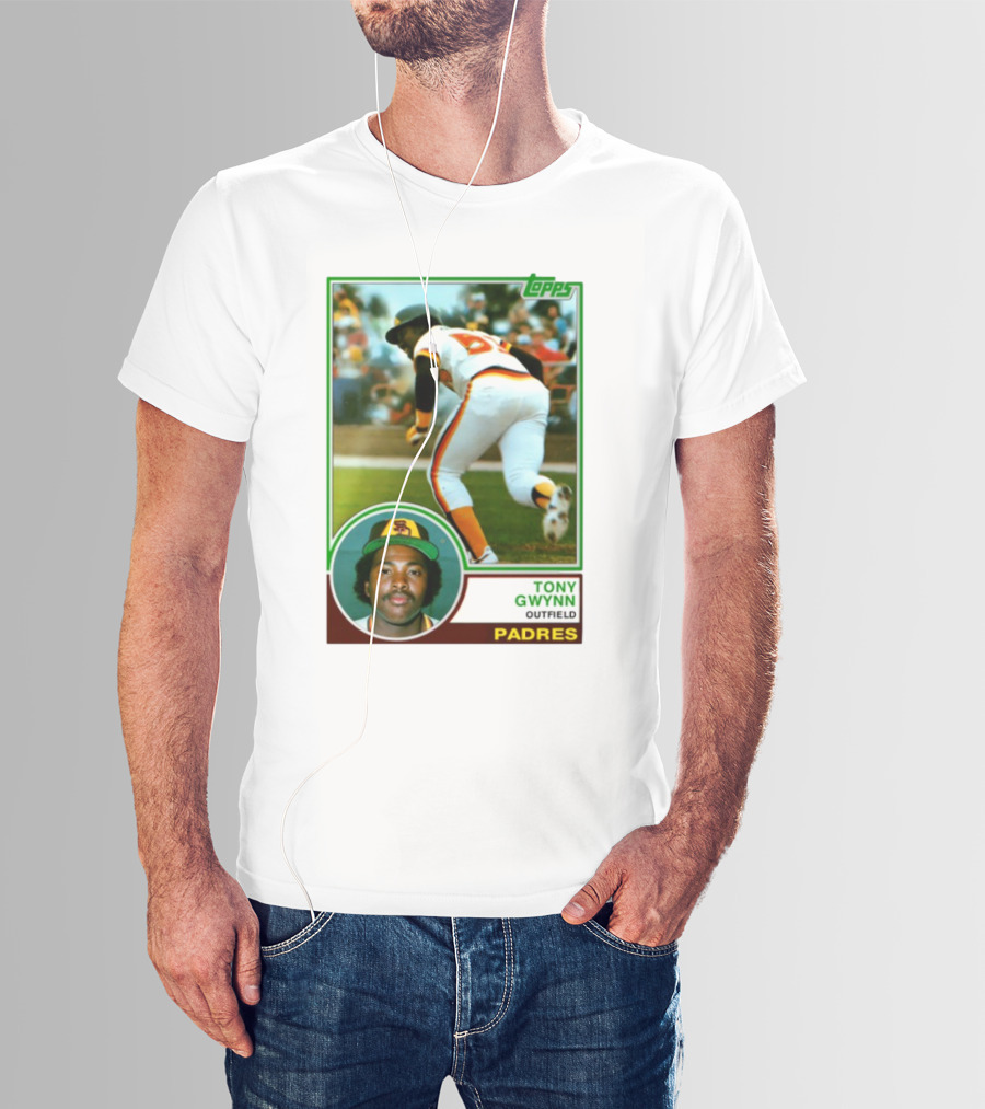 Topps Tony Gwynn Outfield Padres Baseball Card T-Shirt