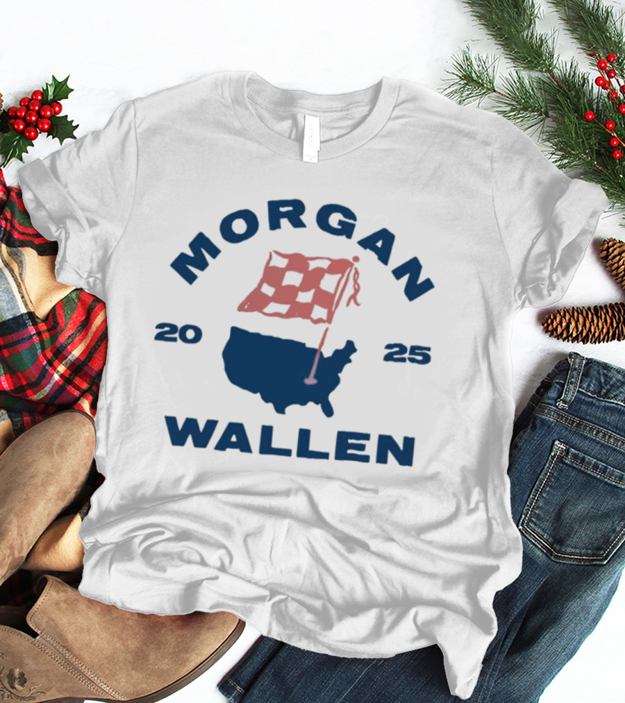 Morgan Wallen 2025 USA Tour Flag T-Shirt