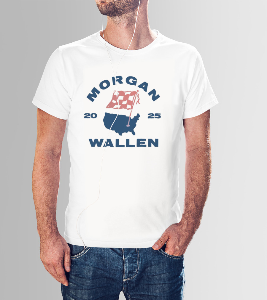 Morgan Wallen 2025 USA Tour Flag T-Shirt