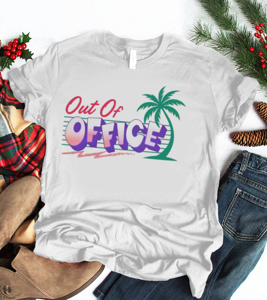 Out Of Office Tropical Palm Tree Retro Style T-Shirt