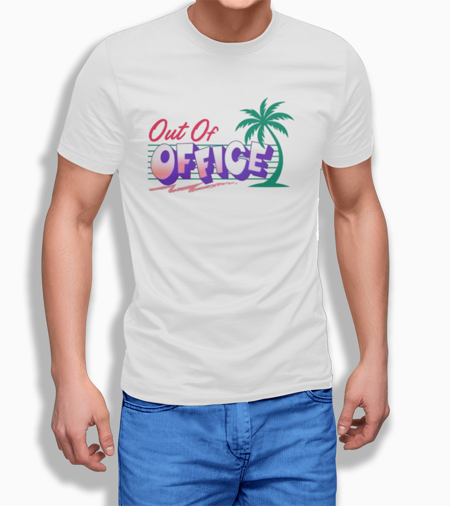 Out Of Office Tropical Palm Tree Retro Style T-Shirt
