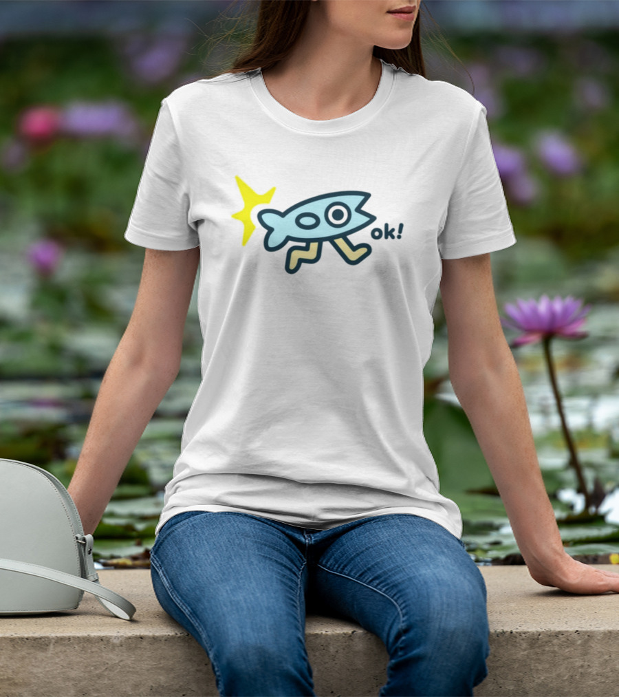 Oksuperday Fish With Legs And Star Icon Ok T-Shirt