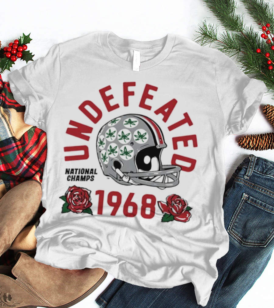Ohio State Buckeyes Undefeated 1968 Rose Bowl Helmet T-Shirt