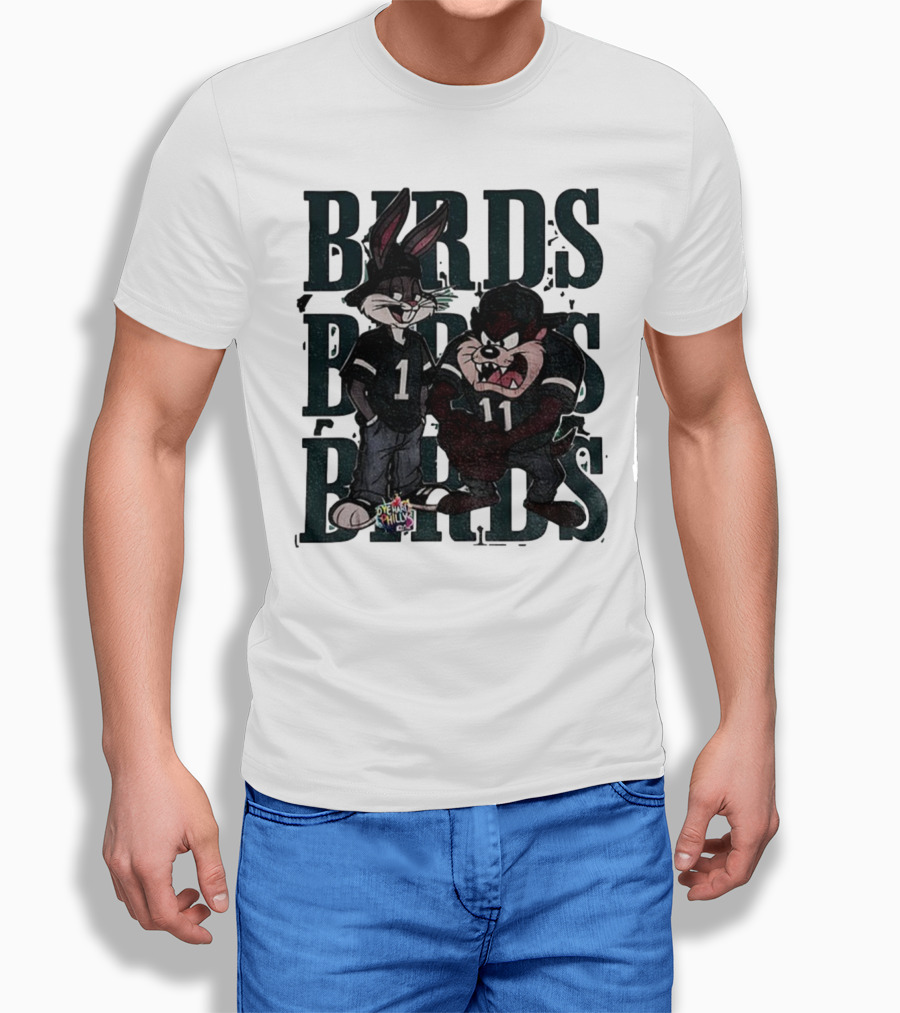 Bugs Taz Birds Dye Hard Philly Jalen Hurts A.J. Brown Philadelphia Eagles NFL T-Shirt