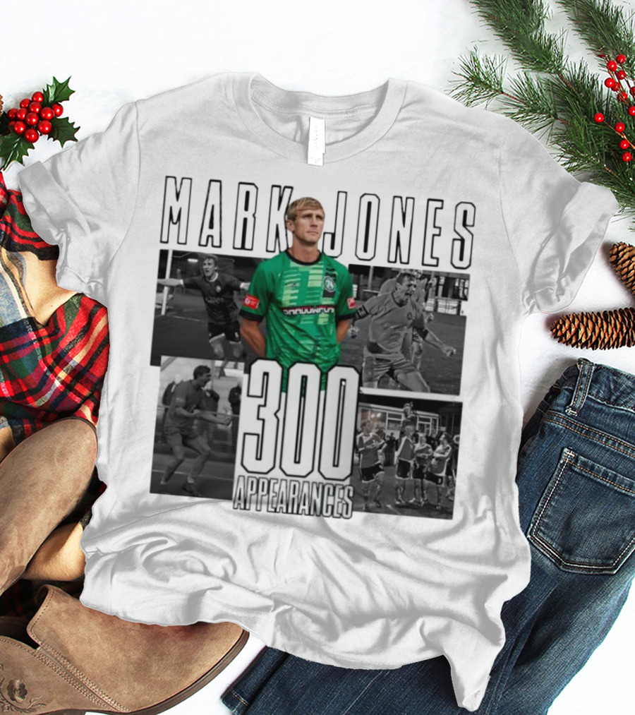 Mark Jones 300 Appearances Northwich FC Green Jersey Football Tribute T-Shirt