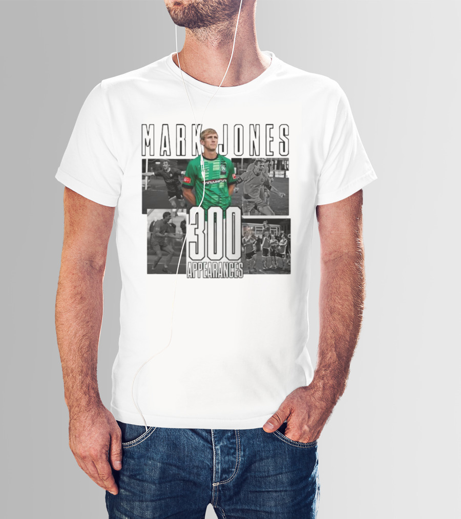 Mark Jones 300 Appearances Northwich FC Green Jersey Football Tribute T-Shirt