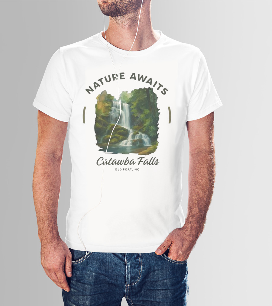 Nature Awaits Catawba Falls Old Fort NC T-Shirt