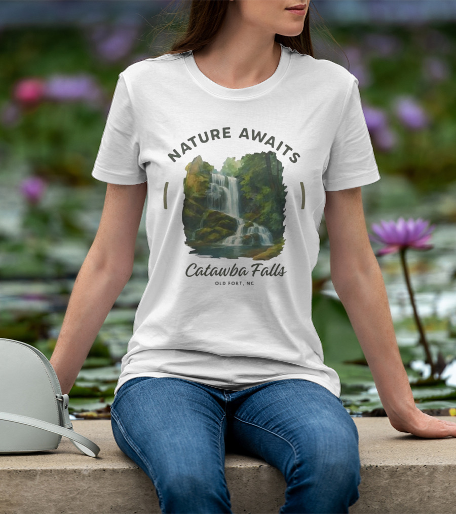Nature Awaits Catawba Falls Old Fort NC T-Shirt