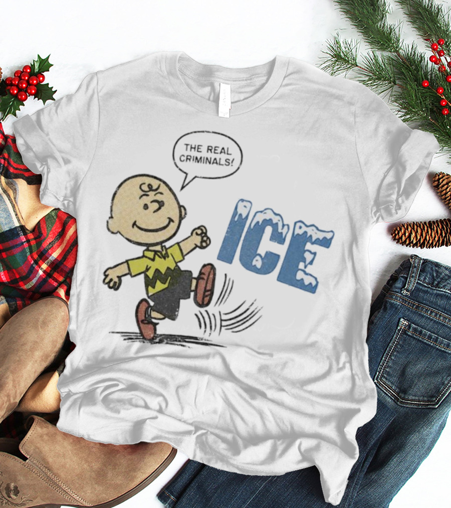 Charlie Brown Kicking The Real Criminals ICE T-Shirt
