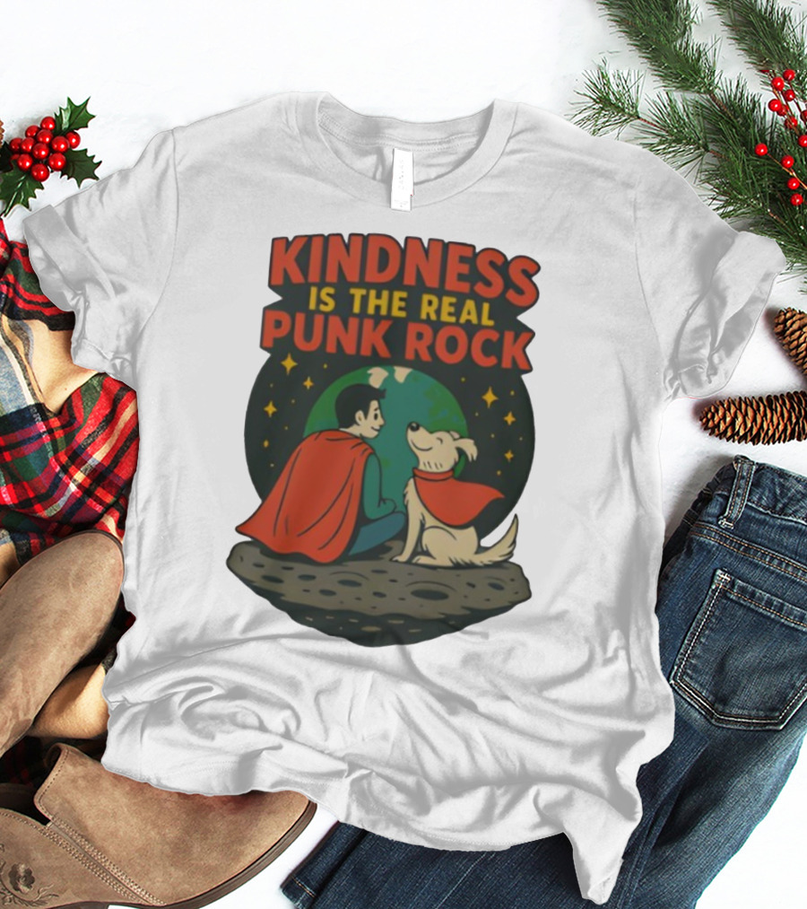 Kindness Is The Real Punk Rock Superman And Krypto Cartoon T-Shirt