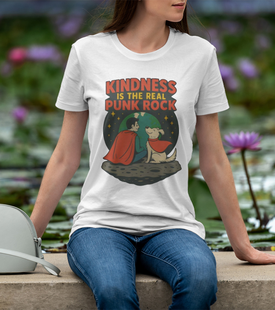 Kindness Is The Real Punk Rock Superman And Krypto Cartoon T-Shirt