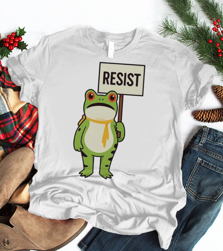 Resist Portland Frog Protest Anti ICE Sign T-Shirt
