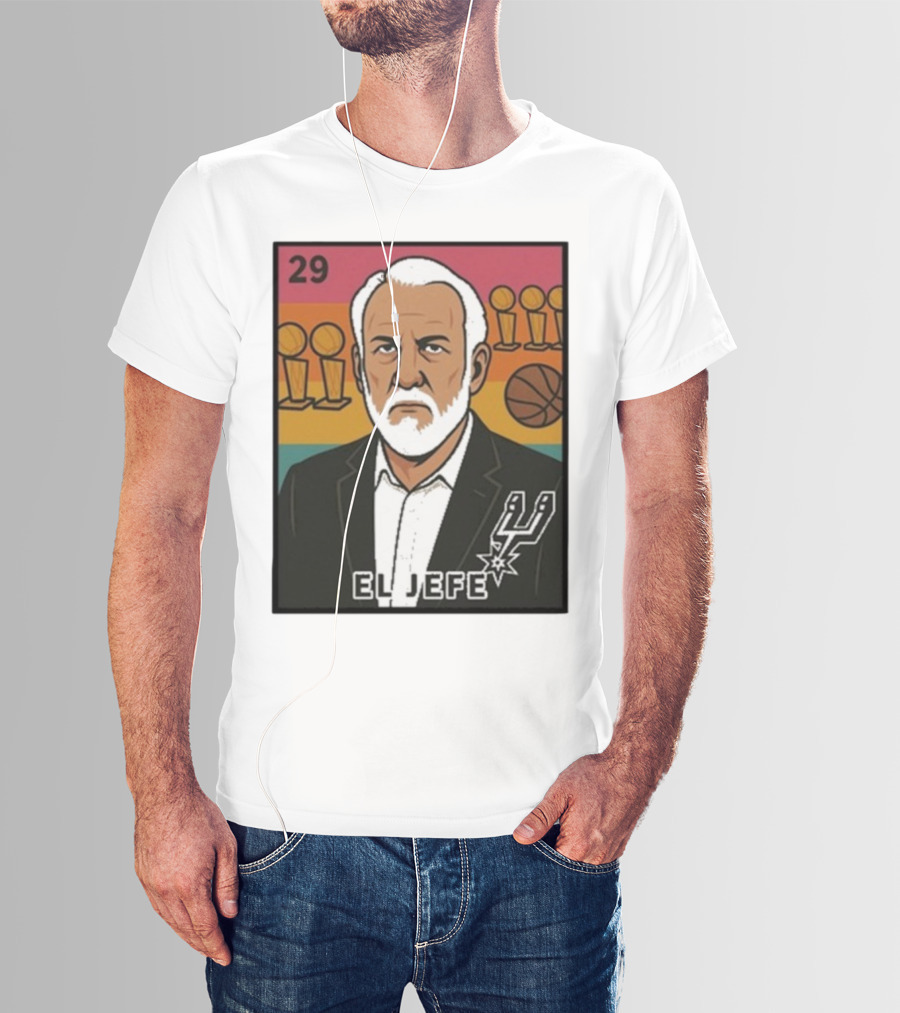 Porvida Popovich El Jefe San Antonio Spurs 29 Trophy T-Shirt