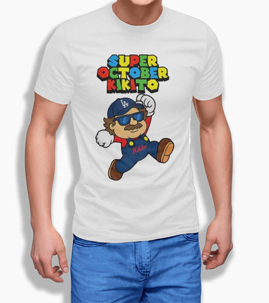 Super October Kikito LA Dodgers Baseball Character with Sunglasses T-Shirt
