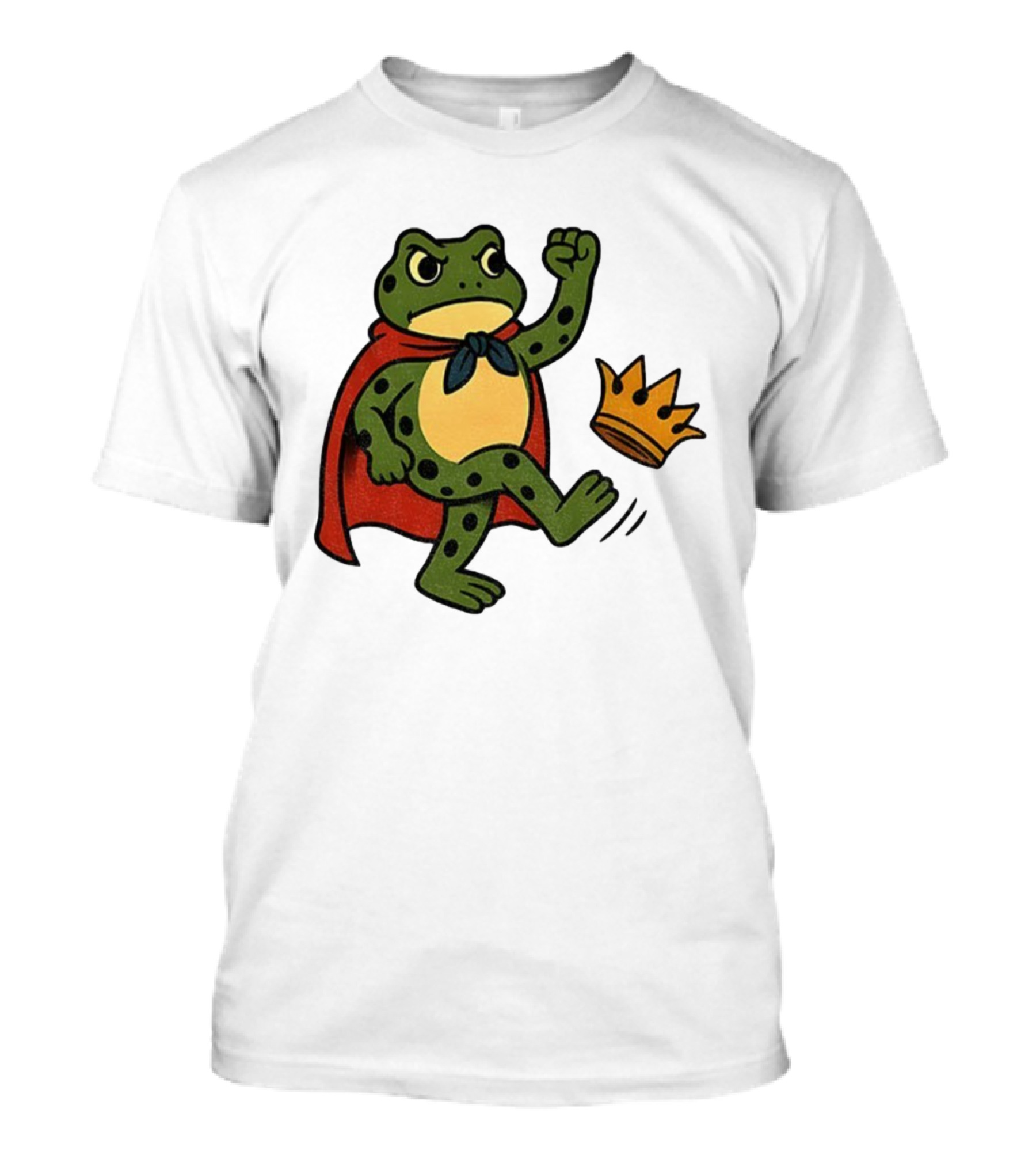 Portland Frog No Kings In America Anti Trump Kicking Crown T-Shirt