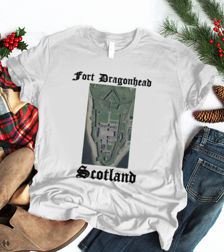 Fort Dragon Head Scotland Arial View T-Shirt