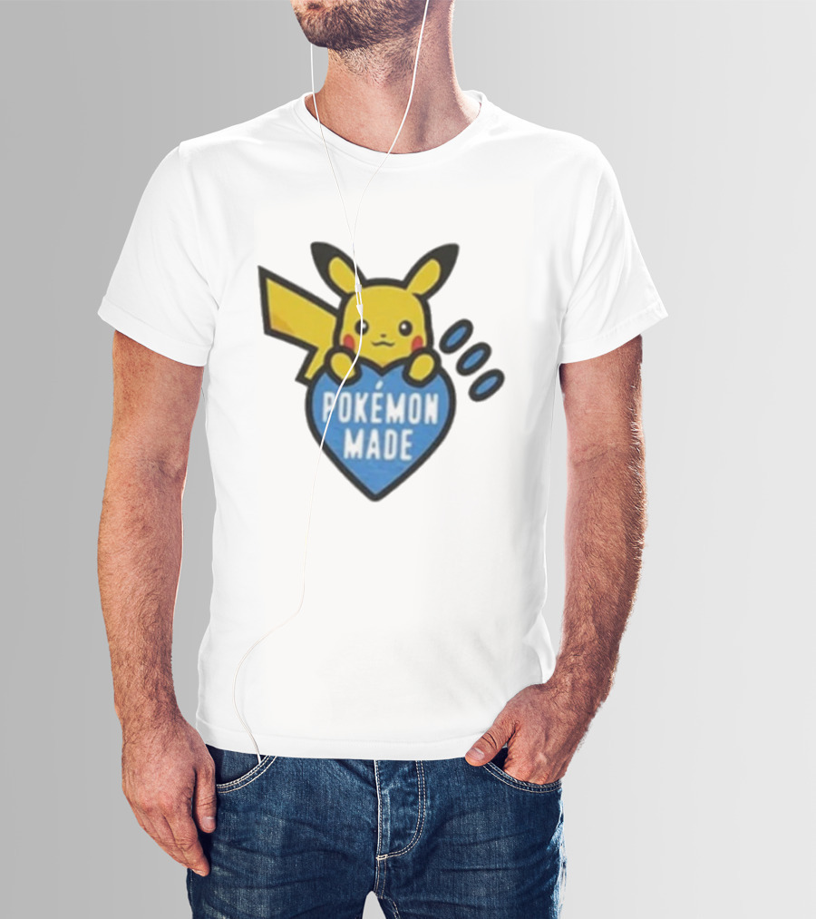 Pikachu Pokemon Made Heart Design T-Shirt