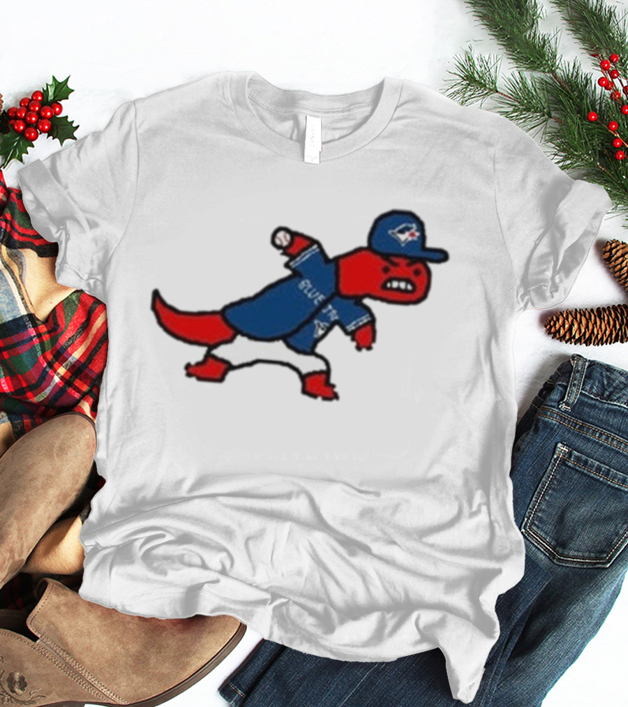 Toronto Raptors Blue Jays Crossover 2025 Mascot Baseball Throw T-Shirt