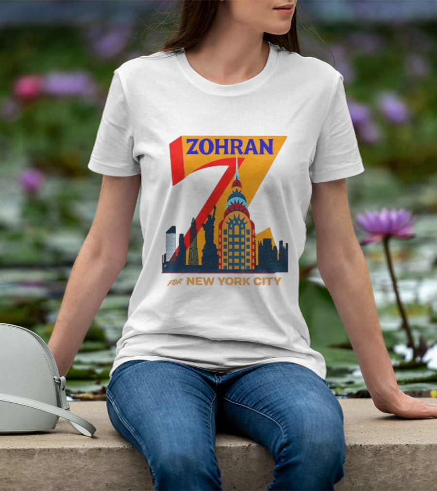 Zohran 2025 New York City Skyline Mayor Mamdani Campaign T-Shirt