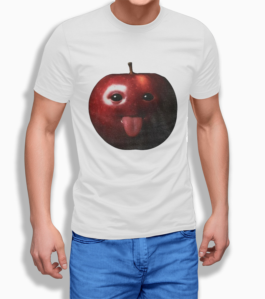 Silly AI Generated Apple Meme with Tongue Out T-Shirt