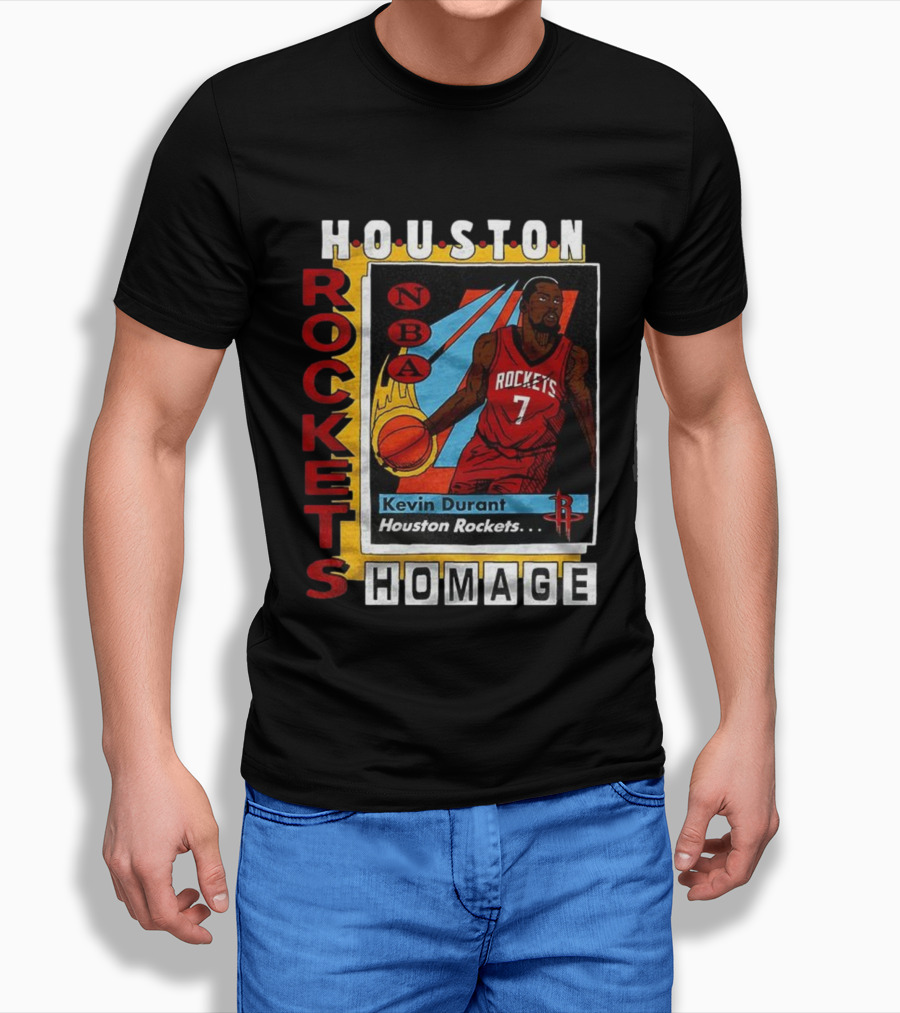 Kevin Durant Houston Rockets NBA Homage Trading Card T-Shirt