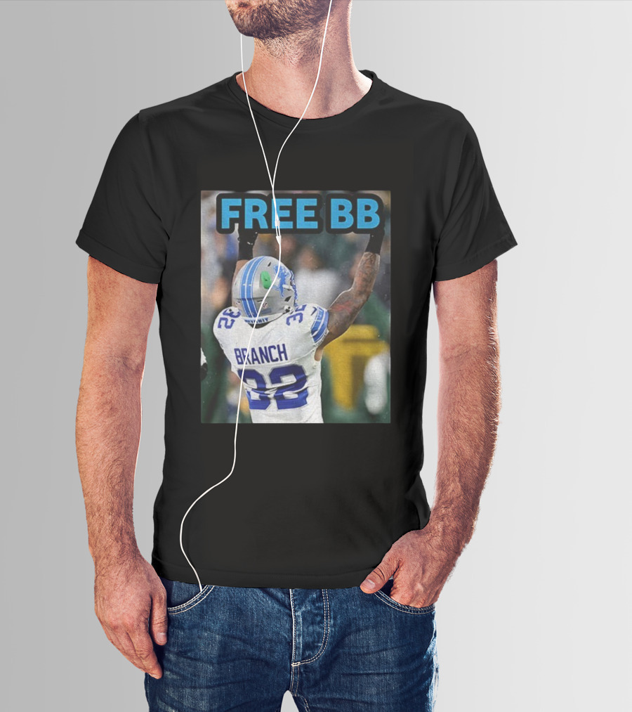 Free BB Brian Branch 32 Detroit Lions Football Fan Gear T-Shirt
