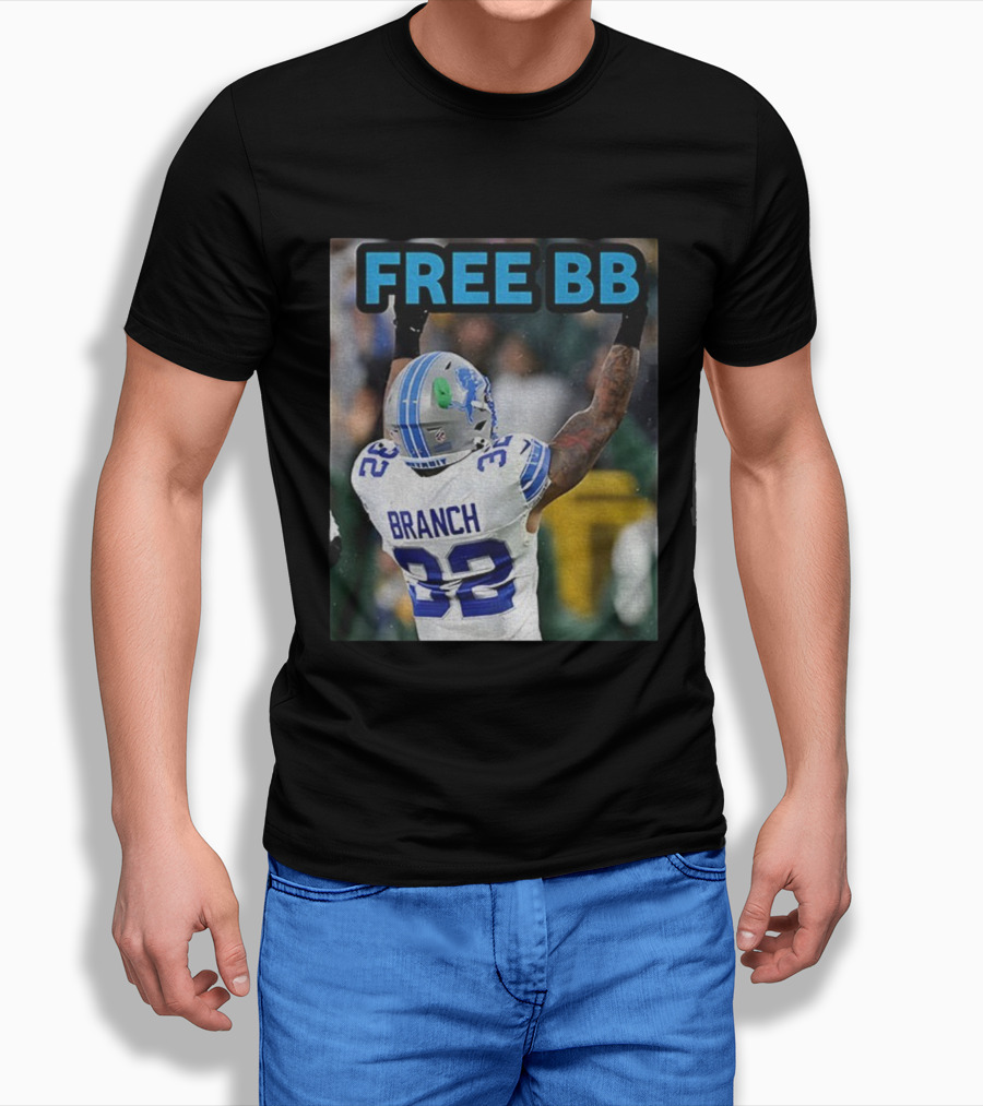 Free BB Brian Branch 32 Detroit Lions Football Fan Gear T-Shirt