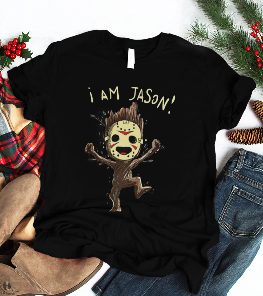 Groot I Am Jason Voorhees Funny Mask Parody T-Shirt