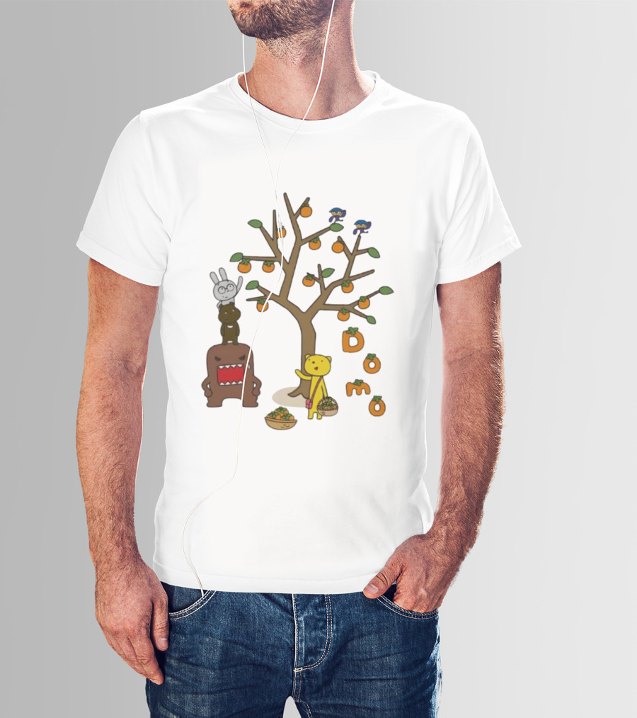 Domo Fall Harvest With Cartoon Characters And Persimmons T-Shirt