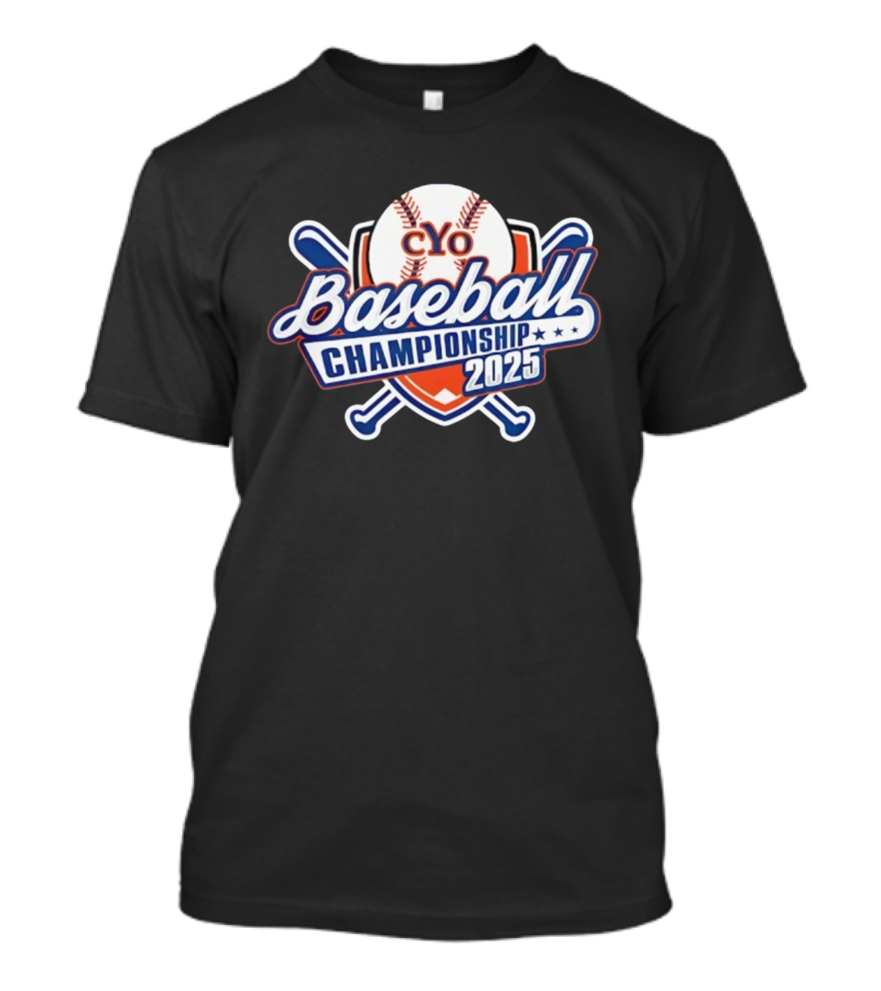 CYO Baseball Championship 2025 Bat And Ball Tournament Shield T-Shirt