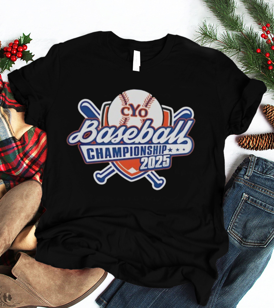 CYO Baseball Championship 2025 Bat And Ball Tournament Shield T-Shirt