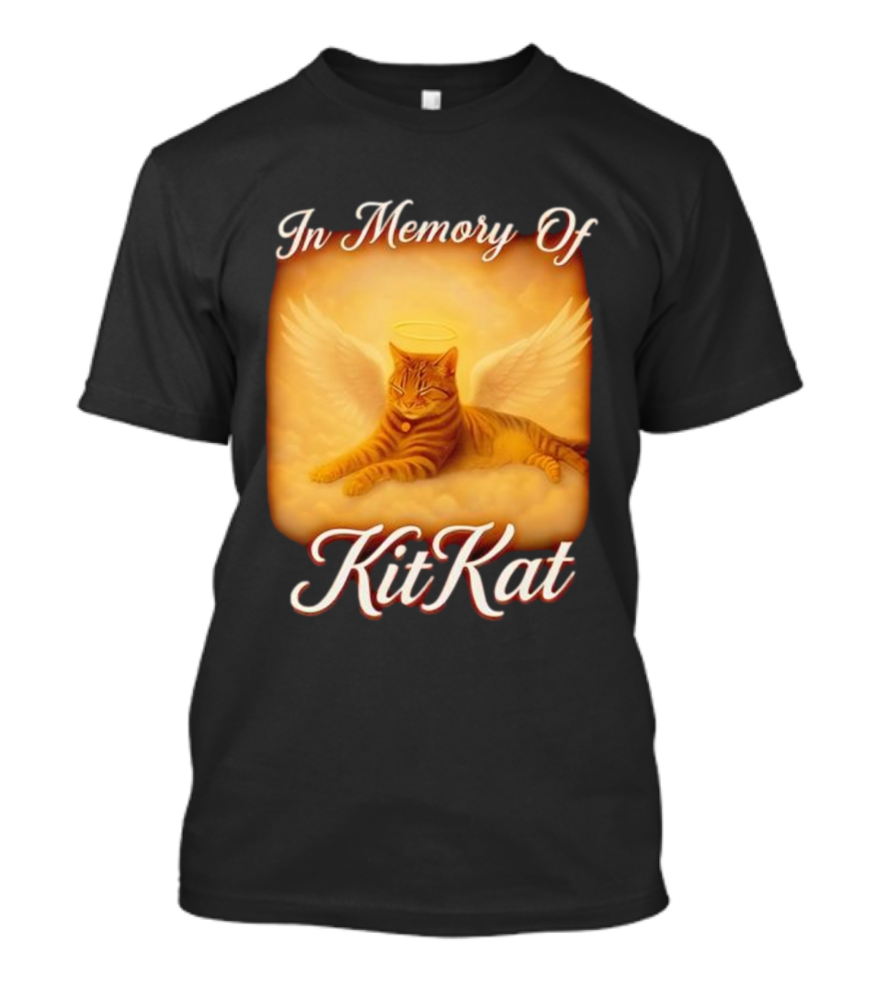 In Memory Of Kit Kat Angel Wings Halo Pet Cat Memorial T-Shirt