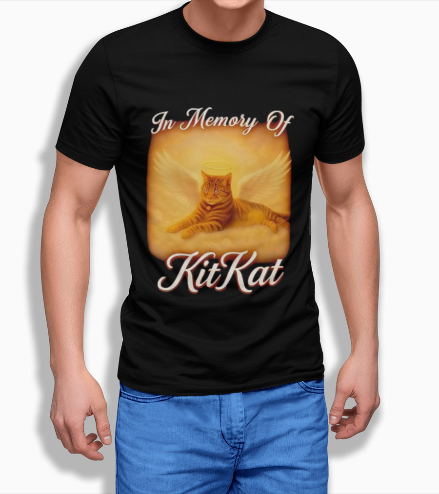 In Memory Of Kit Kat Angel Wings Halo Pet Cat Memorial T-Shirt
