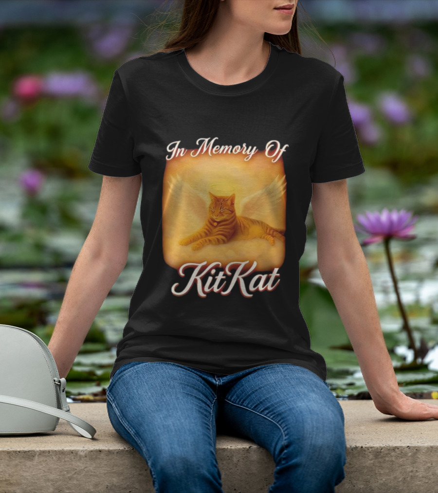 In Memory Of Kit Kat Angel Wings Halo Pet Cat Memorial T-Shirt