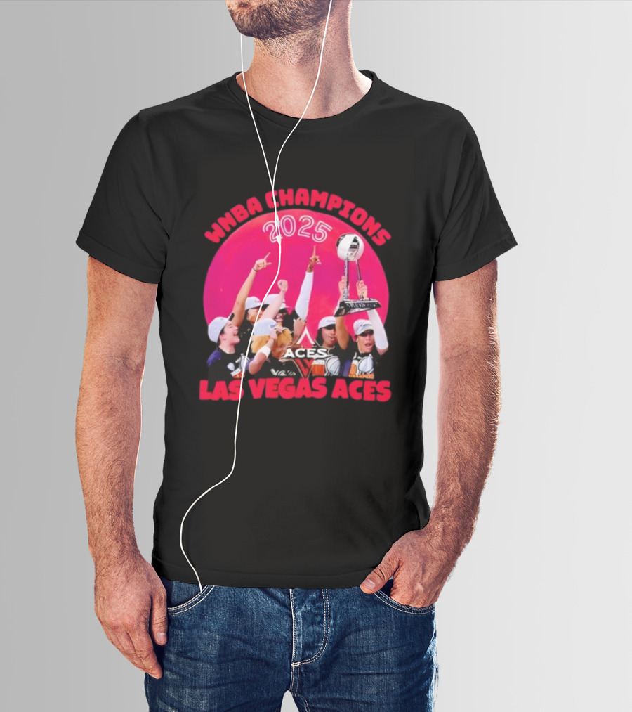 WNBA Champions 2025 Las Vegas Aces Pink Moon Celebration T-Shirt