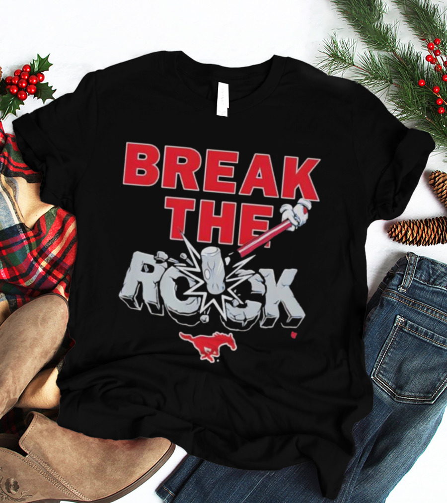 Break The Rock SMU Mustang Football Theme T-Shirt