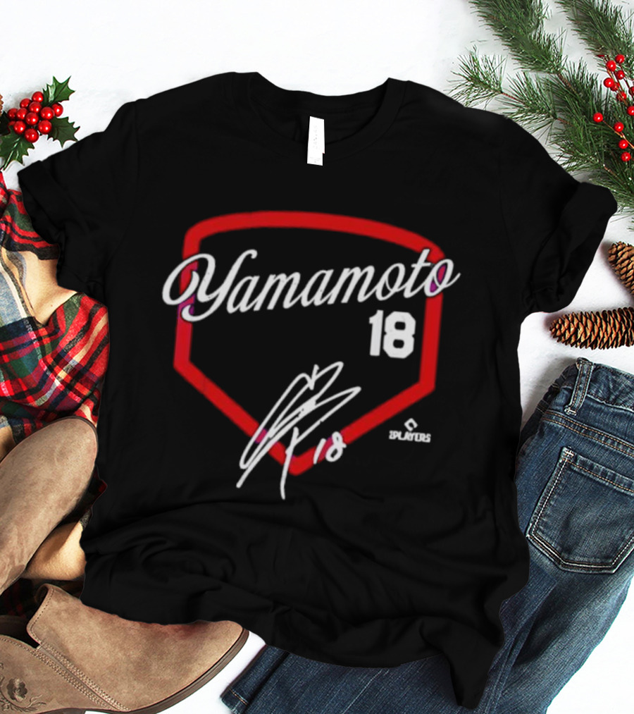 Yamamoto 18 Los Angeles Baseball Signature Design T-Shirt