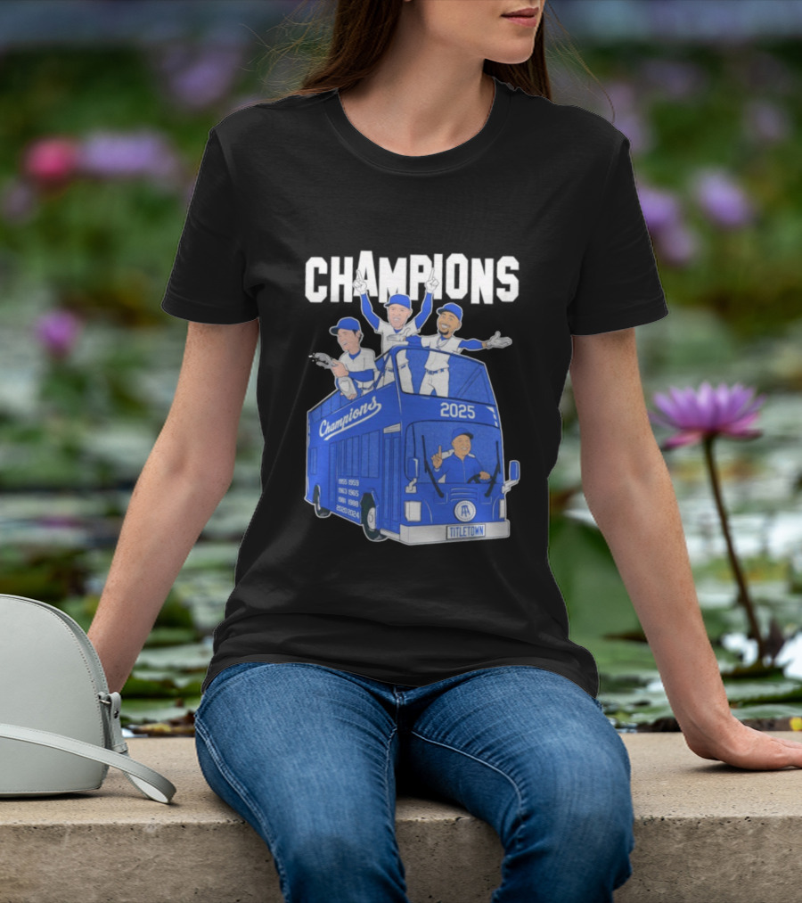Los Angeles Dodgers Champions 2025 Yoshinobu Yamamoto Shohei Ohtani Mookie Betts Titletown T-Shirt