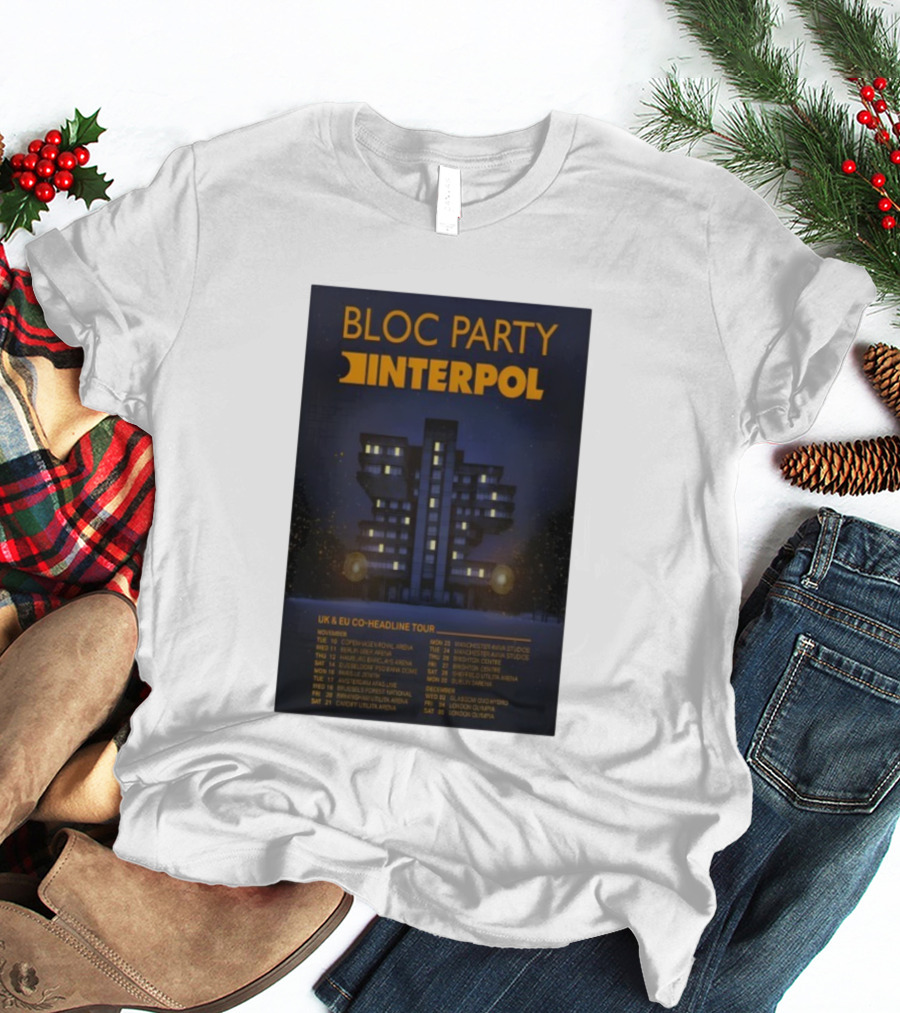Bloc Party Interpol UK EU Co-Headline Tour November 2026 T-Shirt
