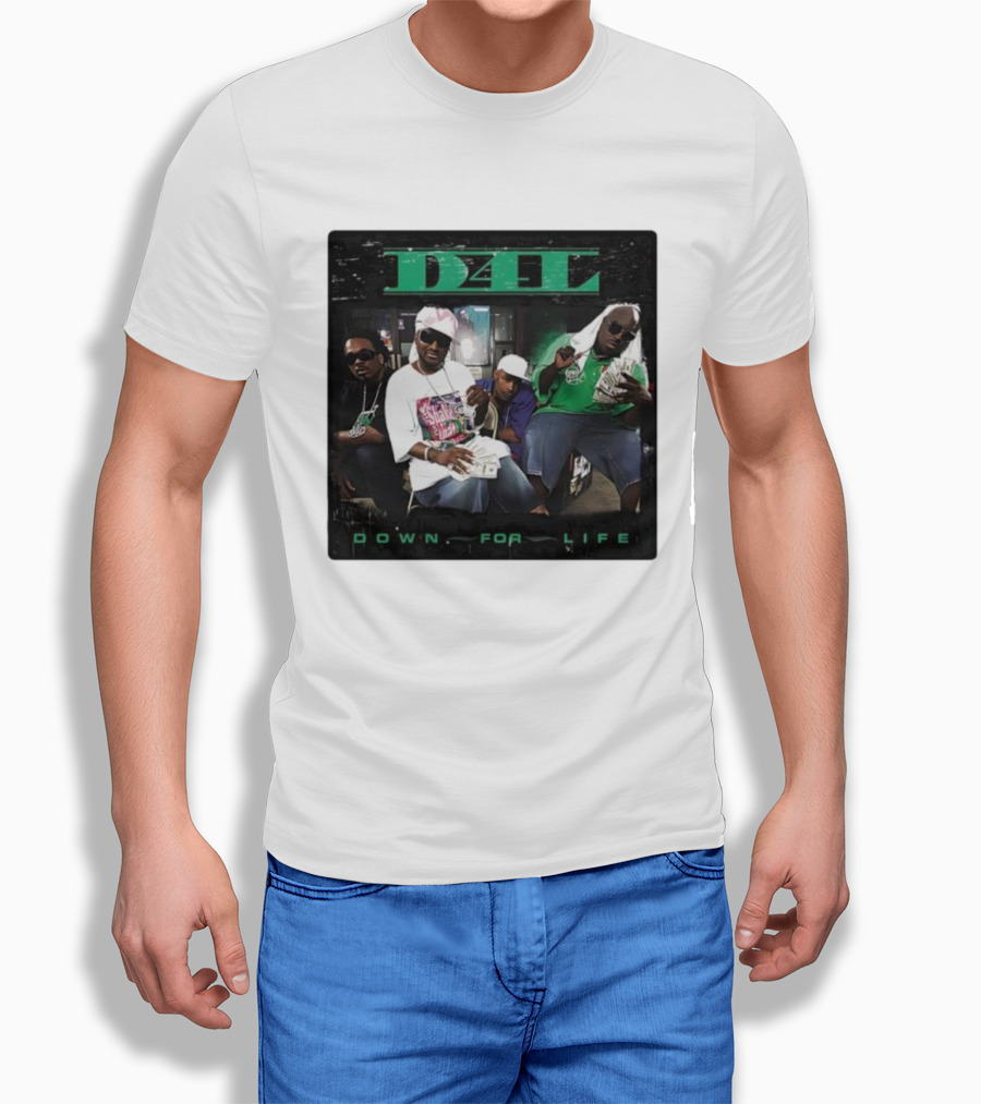 D4L Down For Life Album Cover Crew With Money And Bling T-Shirt