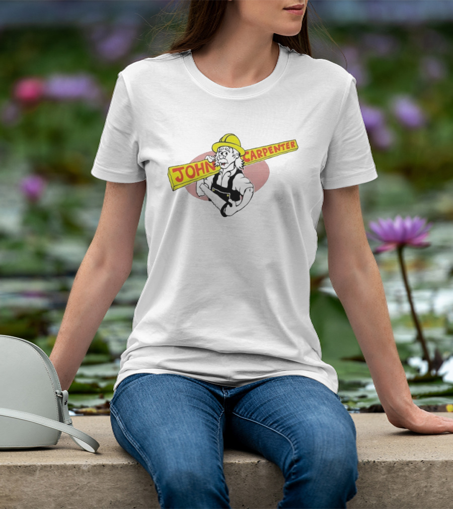 John Carpenter Worker Yellow Hard Hat Saw T-Shirt