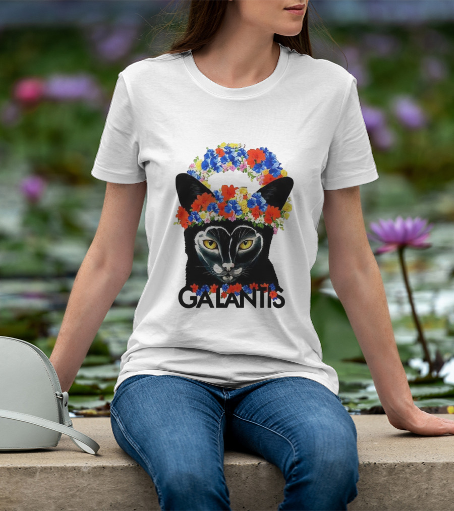 Midsommer Galantis Cat Floral Festival Headpiece T-Shirt