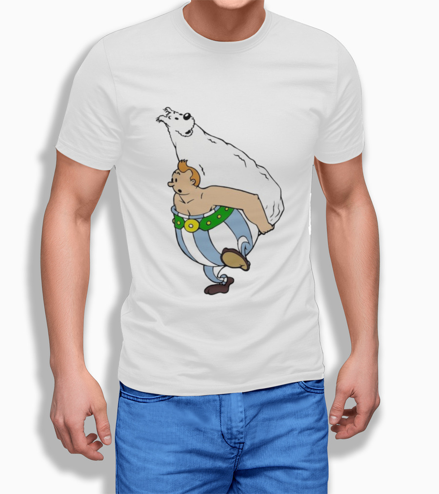 Obelix X Tintin Crossover With Obeltin Imagery T-Shirt