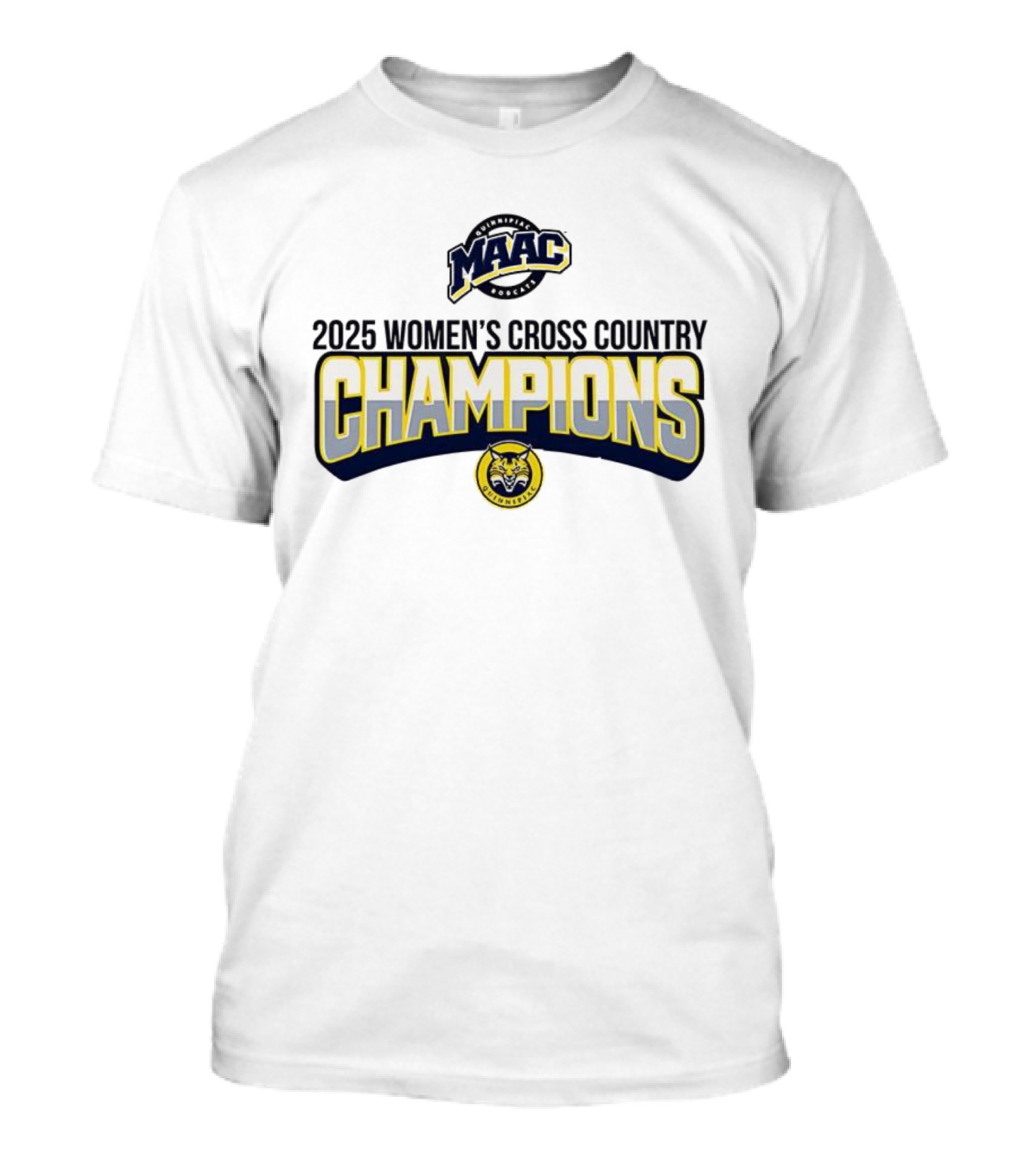 Quinnipiac University 2025 Women's Cross Country Champions MAAC Logo T-Shirt