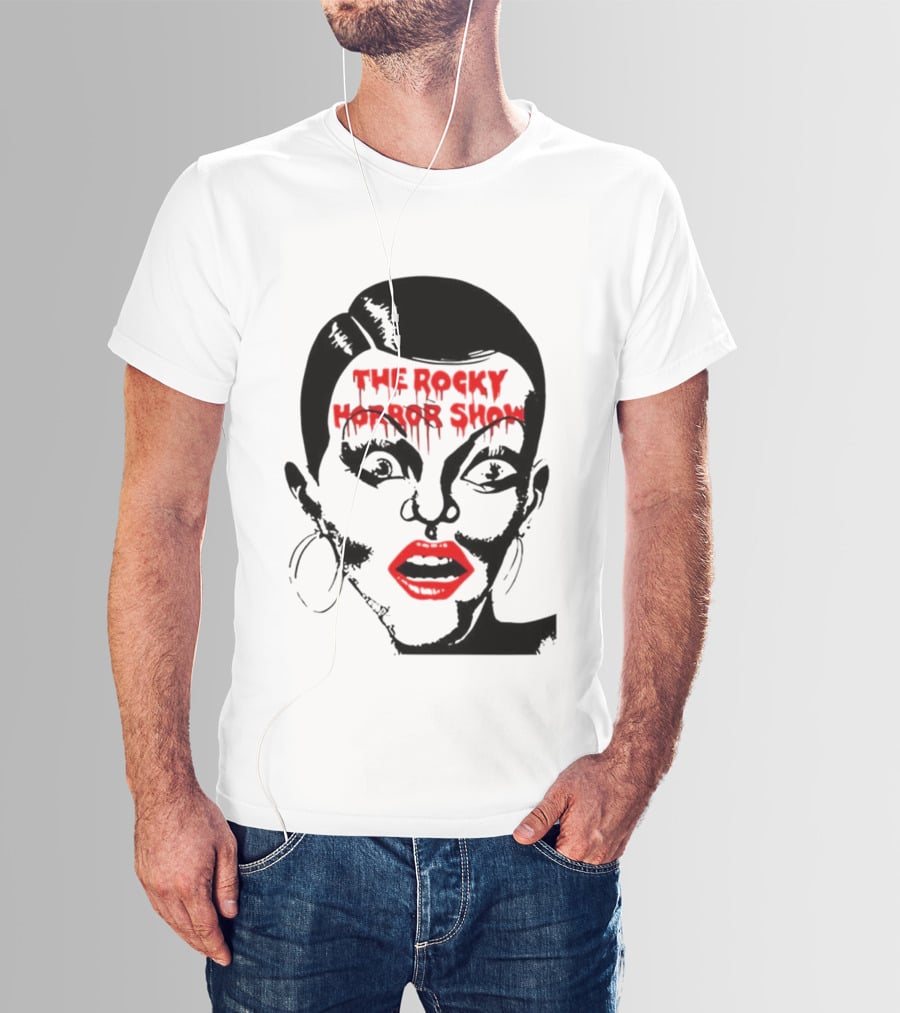 The Rocky Horror Show Dripping Text Vintage 70s Red Lips Graphic T-Shirt
