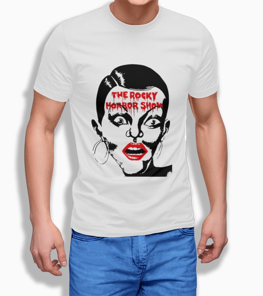 The Rocky Horror Show Dripping Text Vintage 70s Red Lips Graphic T-Shirt