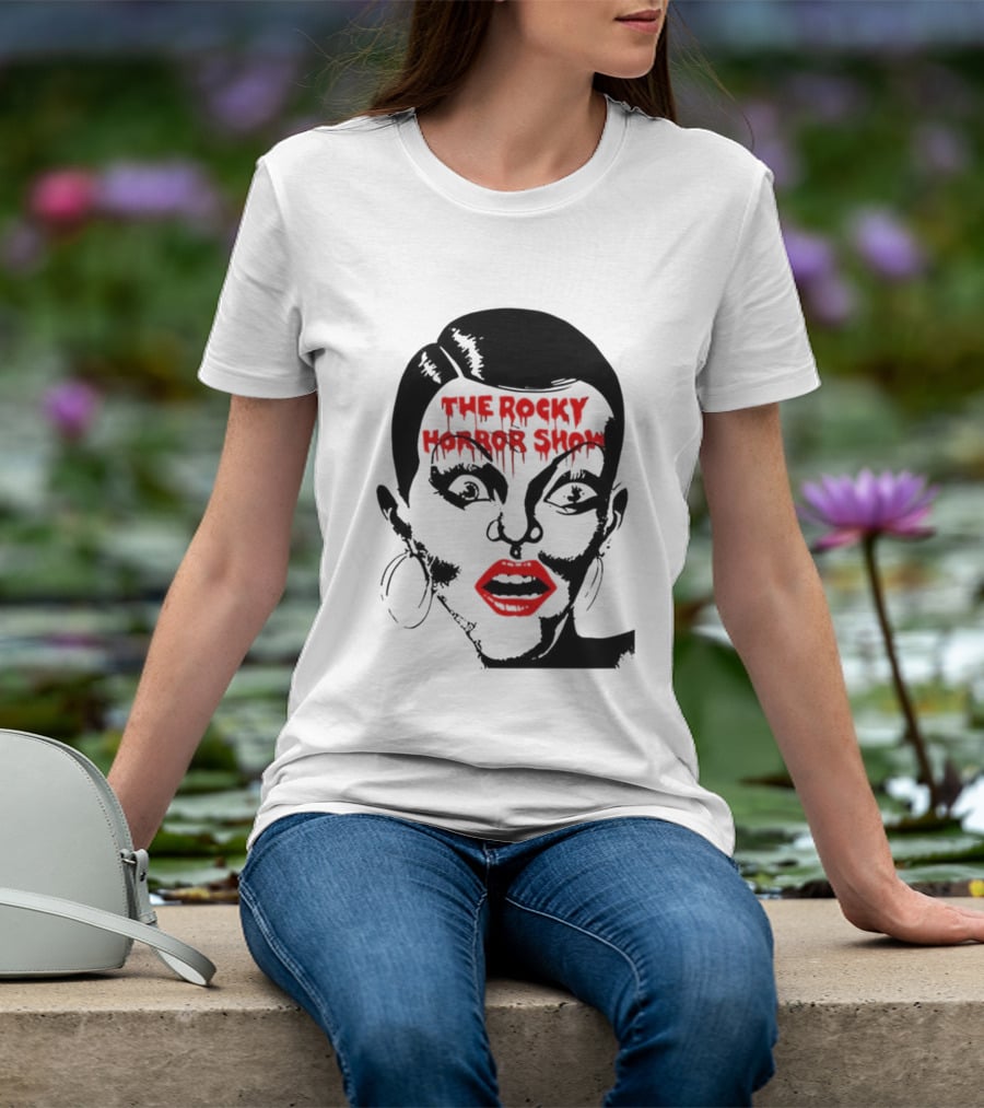 The Rocky Horror Show Dripping Text Vintage 70s Red Lips Graphic T-Shirt