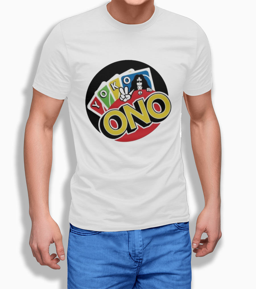 Yoko Ono Uno Peace Sign Card Game Mashup T-Shirt