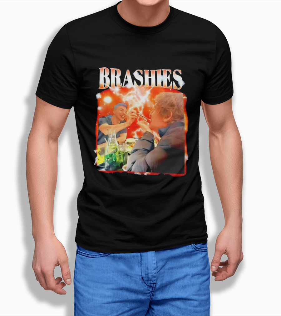 Brashies Two Man Eating With Chopsticks T-Shirt