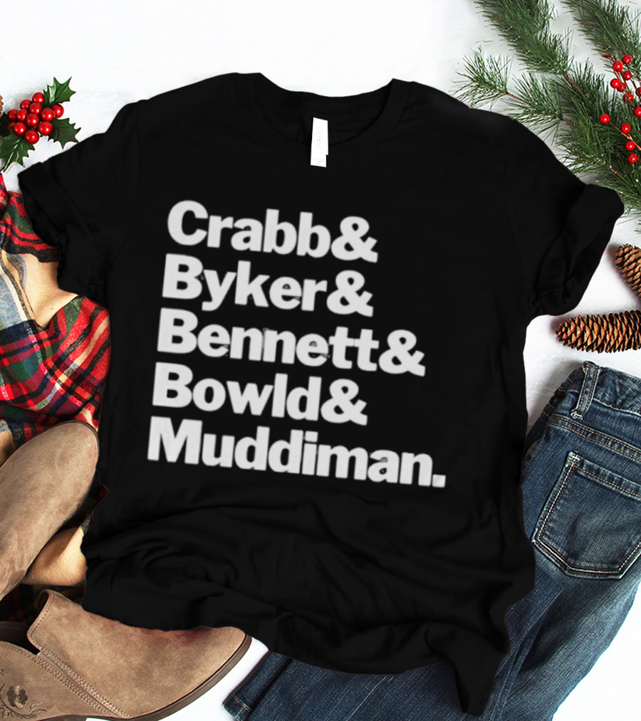 Crabb Byker Bennett Bowld Muddiman Iconic Names List T-Shirt